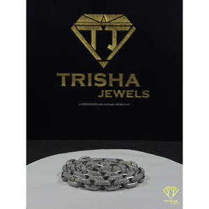 Premium <b>Iced</b> <b>Out</b> Cuban Link <b>Chain</b> Necklace with Lab Grown Diamonds Luxury Men's Fashion Jewelry By Trisha Jewels - Product Image 3