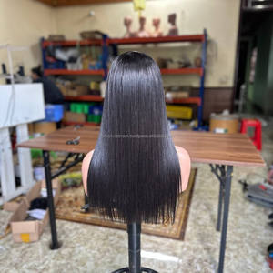 วิกผมแท้ราคาถูก ผมเวียดนามแท้ วิกผมหน้าผากลูกไม้แบบไม่ต้องใช้กาว พร้อมหน้าม้า ผมตรงเรียบเนียน วิกผมแบบมีหน้าม้า - Product Image 2