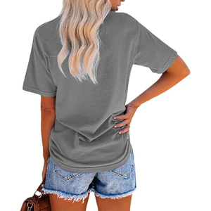 T-shirts à col rond pour femmes Clean Lines, vente en gros, 100% coton, style streetwear surdimensionné, édition été - Product Image 2