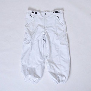 Pantalones de esquí impermeables blancos para hombre con bolsillos tipo cargo y cierre de cremallera - Product Image 1
