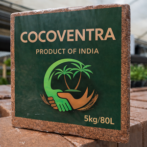 Shrink <b>Wrapped</b> <b>Palletized</b> 5Kg Cocopeat Block Low EC Buffered Coir Pith Export Grade Bulk Supplier 40HQ Container Exporter India - Product Image 3