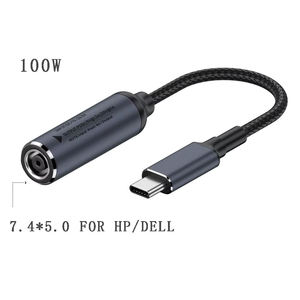 Adaptador Cuadrado de Alta Potencia de 11 mm x 4,5 mm a <span class=keywords><strong>USB</strong></span> Tipo C, Cable de Carga de 100 W, Ideal para Computadoras Portátiles, Teléfonos y Tabletas <span class=keywords><strong>HP</strong></span> y DELL - Product Image 1