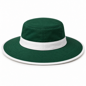 Sombrero de Pescador para Hombre, Color Verde con Bloques de Color, Ala Ancha y Ribete Blanco, para Verano y Actividades al Aire Libre - Product Image 1