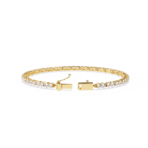 Classic Round Diamond CVD HPHT Lab Grown Diamond 14k <b>Solid</b> <b>Gold</b> Round Brilliant Cut Tennis Bracelet Fine Jewelry Women - Product Image 2