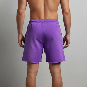 High Quality Solid Fashionable Sun Fade Wash Breathable Eco-Friendly Gym Shorts Man Quick Dry <b>Elastic</b> Waist Summer sweat shorts - Product Image 2