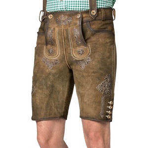 Auténticos Pantalones Cortos de Lederhosen para Hombre, Diseño Bávaro Casual con Patrón Sólido, Transpirables, Impermeables y Ecológicos para el Oktoberfest - Product Image 4