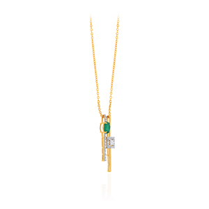 Pendentif en or jaune avec diamant de laboratoire et motif œil porte-bonheur, taille brillant rond, bijou de luxe 14 carats pour femme, tendance et idéal au quotidien - Product Image 2