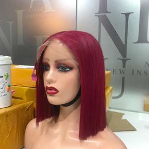 ผมต่อลูกไม้สวิสสีเปียโนเบอร์กันดียาว6นิ้วถึง30นิ้วตรงกับกระดูกบ๊อบเบอร์กันดี - Product Image 4