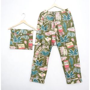 Nuevo conjunto de pijama de algodón 100% orgánico con estampado único, ropa de dormir para mujer, vestido de algodón de verano, conjunto de pijama para damas de honor. - Product Image 5