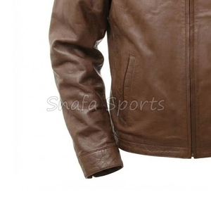 Veste en cuir pour homme grande taille, veste d'hiver, veste en cuir de motard, prix de gros - Product Image 4