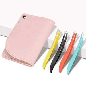 Pinzas para Cejas con Punta Inclinada, Curvadas, Hechas a Mano, de Acero Inoxidable, Tipo Banana, para Depilación - Product Image 5