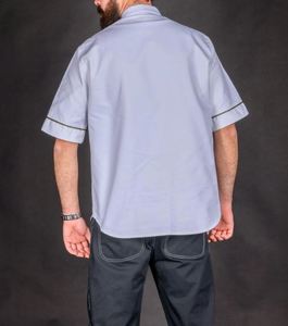 Short Sleeve Smock White <b>Shirt</b> Style <b>shirt</b> Workwear Heavy Duty staff clothing relaxed fit for Men Casual - Product Image 2