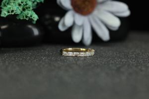 Anillo de Eternidad Baguette con Moissanita, Plata de Ley 925, Chapado en Oro, Anillo de Boda para Mujer, Anillo de Eternidad Completo, Venta al por Mayor - Product Image 4