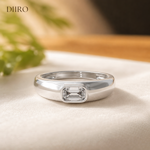 Anillo de Compromiso Chapado en Oro Rosa con Diamante en Forma de Esmeralda y Moissanita, Anillo para el Día de la Madre - Product Image 6