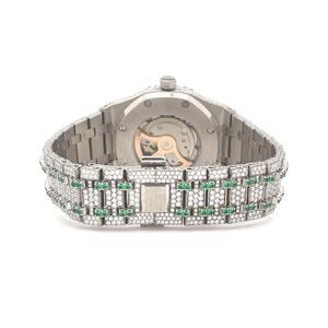 Reloj de Lujo con Diseño Moderno, Movimiento Automático, Diamantes Moissanite, Estilo Hip Hop, Acero Inoxidable, 41 mm, Chapado en Oro, con Fecha Automática - Product Image 4