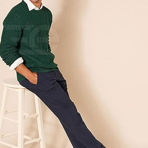 Pulls pour hommes, pull tricoté chaud, décontracté, à manches longues, col rond, confortable, à la mode, vêtements légers pour hommes - Product Image 5