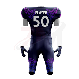Maillot de football violet pour homme, numéro 50, en polyester respirant, taille adulte, impression par sublimation, vente en gros, impression de logo personnalisée - Product Image 2