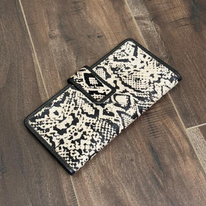 กระเป๋าสตางค์แบบยาวมีห่วงหนังวัวแท้ลำลองหนังวัวแท้แบรนด์เนมดีไซน์ใหม่2025แบรนด์ดัง - Product Image 4