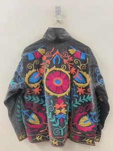 Trendy Women Suzani Embroidered Velvet Jacket Floral Boho Ethnic Winter <b>Coat</b> Wholesale Bohemian Winter Fashion - Product Image 2