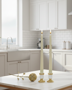 Ensemble de 2 bougies coniques en cire de soja ivoire, sans fumée, pour mariages, Noël, Halloween, décoration de la maison - Product Image 2