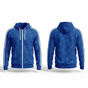Sudadera con capucha personalizada con cremallera completa para hombre, mujer y jóvenes, de algodón premium, para entrenamiento, ropa deportiva - Product Image 1