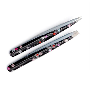 Pinzas para Cejas Inclinadas, Cuadradas y Puntiagudas con Tijeras de Resorte, Color Dorado Plasma, Juego de Pinzas Cosméticas para Cejas con Logotipo Personalizado - Product Image 6