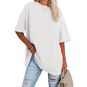 Vente en gros B2B : T-shirts d'été respirants pour femmes, 100% coton, personnalisables, style streetwear, OEM, vierges, à manches courtes, en vrac - Product Image 2