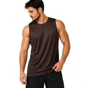 Débardeur Yiyi pour homme, col rond, ajusté, respirant, anti-humidité, ultra-doux, 100% polyester, uni, style streetwear, tricoté, 160g - Product Image 5