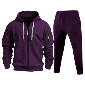 Mens Winter Full <b>Zip</b> <b>Hooded</b> Tracksuit Set Fleece Lined Cotton Joggers Sweatpants with <b>Zip</b> Pockets Tactical Warm Sportswear Set - Product Image 6