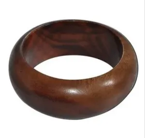 Craft Emporium Exports – Ensemble de bracelets en bois de luxe faits à la main, détails sculptés à la main, incrustation en laiton, style Sangria, design massif - Product Image 3