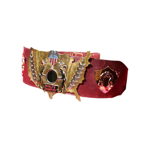 Cinturón de Campeón Mundial de Lucha Libre, Correa Roja, Diseño con Placa Dorada, Edición de Colección, Cinturones de Título Premium - Product Image 1