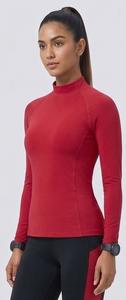 Haut de sport à col montant pour femme, manches longues, anti-UV, compression, pour yoga et gym, sous-vêtement de sport - Product Image 5