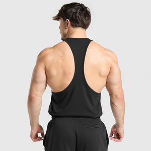 Débardeur Stringer Personnalisé pour Homme Noir Polyester/Coton Gym Fitness Sans Manches Musculation Séchage Rapide Style Urbain Personnalisé - Product Image 2