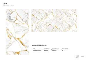 Dalle en porcelaine Titan Glow Gloss 600x1200mm 60x120cm 24x48 pouces, élégante, haute brillance, carrelage décoratif - Product Image 3