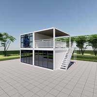 Maison préfabriquée de luxe à 2 étages avec terrasse sur le toit, écologique et étanche, pour une vie moderne en appartement