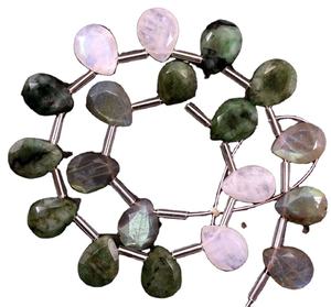 คุณภาพดี19ชิ้น Strand ธรรมชาติสีรุ้งมูนสโตน Labradorite ลูกแพร์มรกตรูปร่าง Briolette ลูกปัดขายส่ง - Product Image 1