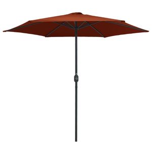 Grand Parasol de Jardin Pliable en Aluminium et Polyester Terracotta avec Base - Product Image 2