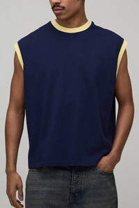 <b>oversized</b> tank top sleeveless t <b>shirt</b> muscle fit tank cotton tank top <b>men</b> <b>gym</b> tank top streetwear tank top drop shoulder tank to - Product Image 2