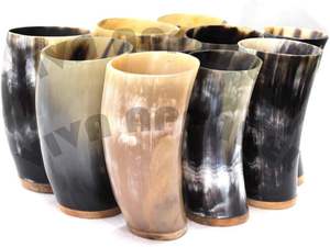 Premium Eco-Friendly Rustic Viking Horn Goblet Cups Beer Wine Coffee Ale Lovers Customizable Historic Tankard Design Party - Product Image 2