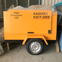 Compresor de Aire de Tornillo Diésel Kaishan KSCY-220-8, Compresor de Aire Móvil de 8 bar para Minería Pequeña y Perforación Ligera