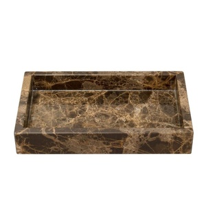 Luxury Long <b>Oval</b> Brown Marble Serving Tray Premium Handmade Stone Platter Slim Decorative Tray for Dining <b>Table</b> <b>Coffee</b> <b>Table</b> new - Product Image 4