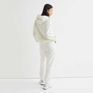 Factory Wholesale Women's Breathable Quickdry Streetwear Style Tracksuits 100% Cotton Hooded Collar Solid <b>Pattern</b> Heavyweight - Product Image 3