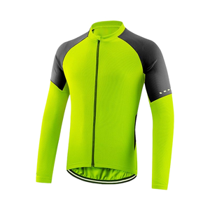 Jersey de Ciclismo de Manga Larga para Hombre con Logotipo Personalizado, Camiseta de Ciclismo con Bloques de Color Vibrantes y Cierre Completo para Primavera y Otoño - Product Image 3