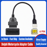 Cable adaptador de diagnóstico para motocicleta OBD2, conector hembra de 16 pines a conector de 6 pines para lector de códigos de escáner, 12V 24V, venta en paquete OBD2