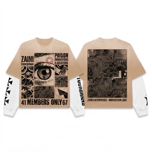 เสื้อเชิ้ตเจอร์ซีย์ผ้าสแปนเด็กซ์/คอตตอนสองชั้น พรีเมียม 400 กรัม คอกลม แขนสั้น เป็นมิตรกับสิ่งแวดล้อม พิมพ์ลายตามสั่ง ลายเรียบ สำหรับผู้ชาย สวมใส่ได้ในโอกาสทางการ - Product Image 1