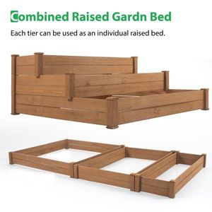 Brown Wood Horticulture <b>Raised</b> Garden Bed for Flower Pots & <b>Planters</b> - Product Image 3