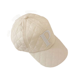High Quality Adjustable High Quality Stylish Autumn and <b>Winter</b> Leisure Letter P Quilted Hat Keep Warm <b>Winter</b> Baseball <b>Cap</b> - Product Image 4