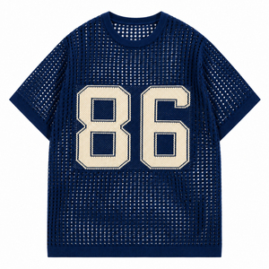 เสื้อเจอร์ซีย์ถักตาข่ายแบบยูนิเซ็กซ์ แขนสั้น ระบายอากาศดี แฟชั่นฤดูร้อน เสื้อลำลอง สตรีทแวร์ เสื้อกีฬาถัก OEM ODM - Product Image 4