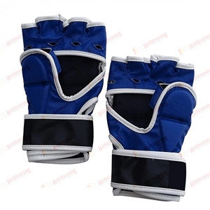 ถุงมือ MMA ครึ่งนิ้ว คุณภาพสูง โลโก้สั่งทำได้ หนังแท้ ระบายอากาศ กันลม สายรัดข้อมือปรับได้ ใช้ได้ทั้งชายและหญิง สำหรับฝึกซ้อมมวย - Product Image 4