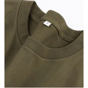 Camiseta de Manga Corta con Cuello Redondo de Algodón Grueso de 230 g para Hombre, Corte Holgado Informal, Diseño Estampado Sólido, 100 % Algodón para Hombre y Mujer - Product Image 3